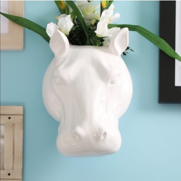 Accents Hippo Wall Planter Ceramic Hanging White Poshmark
